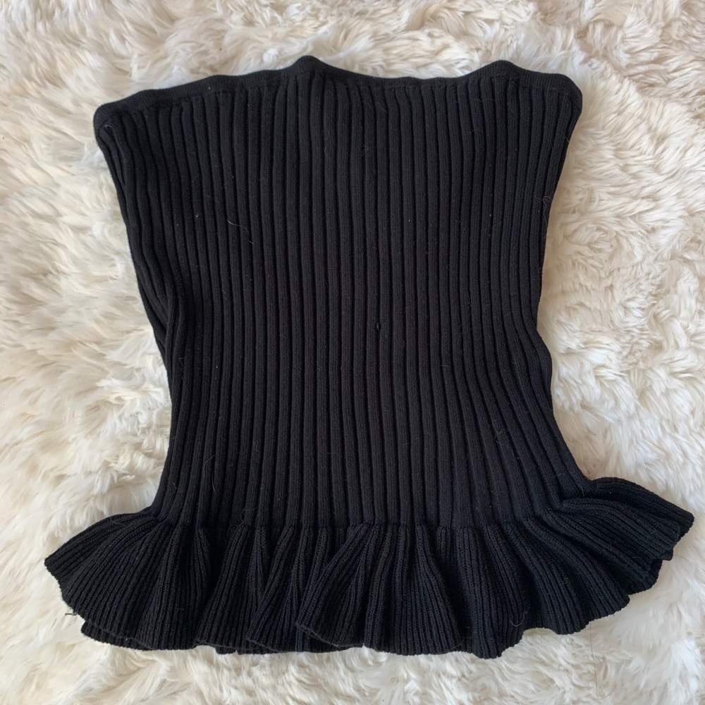 Black Sweater Peplum Tube-top 🖤